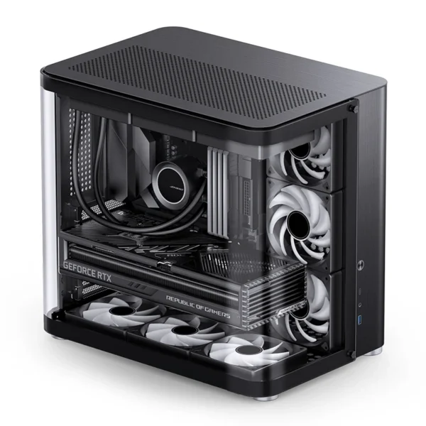 Gabinete Premium Jonsbo Tk-2 Black Atx Panorâmico Vidro Temperado Usb-C Preto