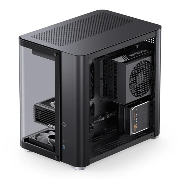 Gabinete Premium Jonsbo Tk-2 Black Atx Panorâmico Vidro Temperado Usb-C Preto