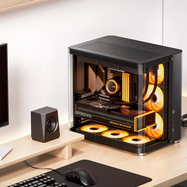 Gabinete Premium Jonsbo Tk-2 Black Atx Panorâmico Vidro Temperado Usb-C Preto