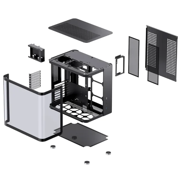 Gabinete Premium Jonsbo Tk-2 Black Atx Panorâmico Vidro Temperado Usb-C Preto