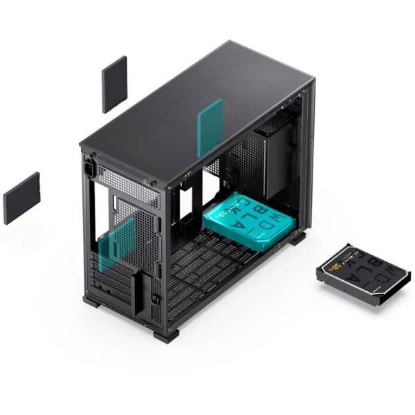 Gabinete Premium Jonsbo D31 Mesh Black M-Atx Preto Vidro Temperado Usb-C