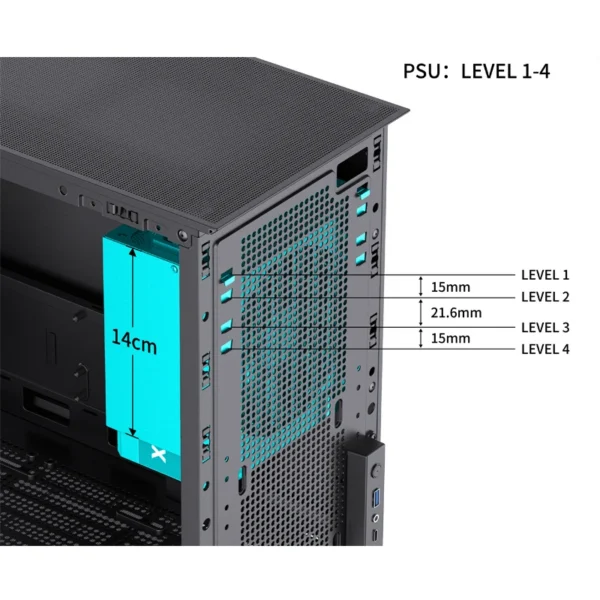 Gabinete Premium Jonsbo D31 Mesh Black M-Atx Preto Vidro Temperado Usb-C