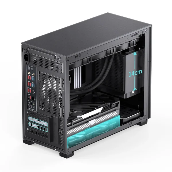 Gabinete Premium Jonsbo D31 Mesh Black M-Atx Preto Vidro Temperado Usb-C