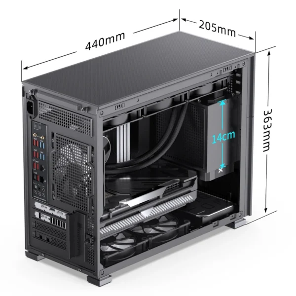 Gabinete Premium Jonsbo D31 Mesh Black M-Atx Preto Vidro Temperado Usb-C