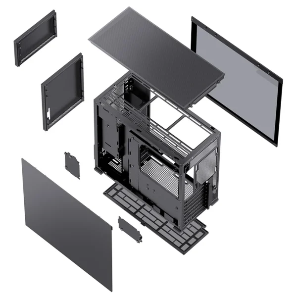 Gabinete Premium Jonsbo D41 Mesh Black Atx Preto Vidro Temperado Usb-C