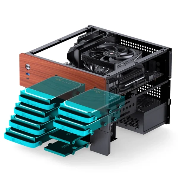 Gabinete Nas/Storage Jonsbo N4 Preto M-Atx 8 Baias Usb-C