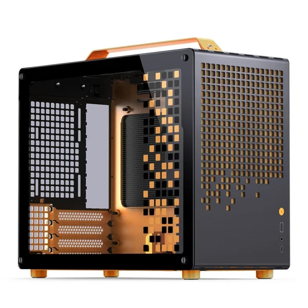 Gabinete Premium Jonsbo Z20 Preto E Laranja M-Atx Com Alça Usb-C
