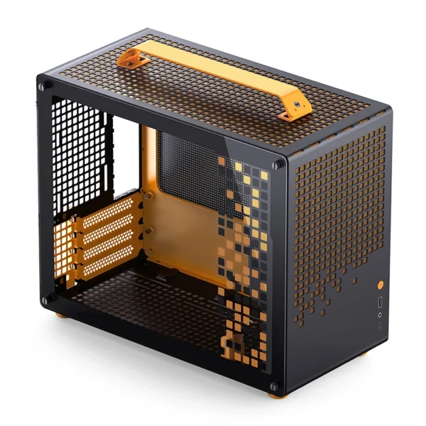 Gabinete Premium Jonsbo Z20 Preto E Laranja M-Atx Com Alça Usb-C