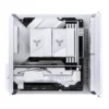 Gabinete Aquário Premium Jonsbo V12 M-Atx Branco E Madeira Nogueira
