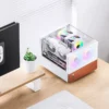 Gabinete Aquário Premium Jonsbo V12 M-Atx Branco E Madeira Nogueira