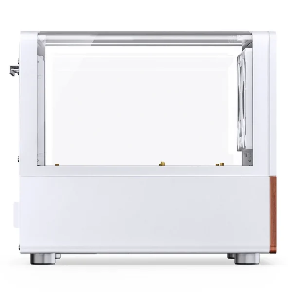Gabinete Aquário Premium Jonsbo V12 M-Atx Branco E Madeira Nogueira