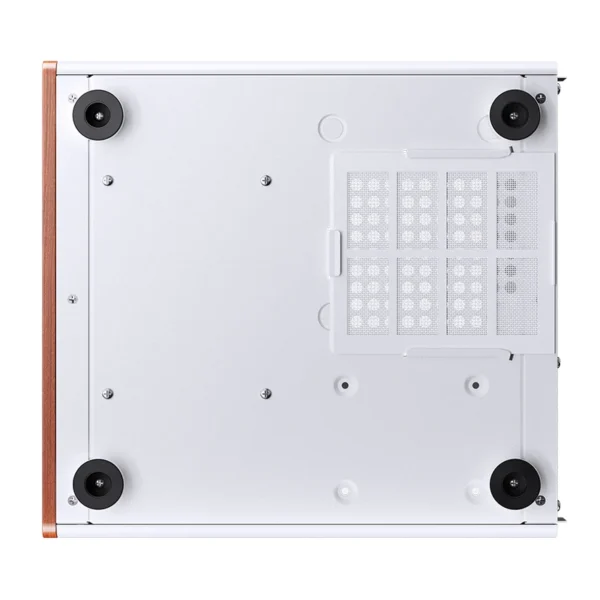 Gabinete Aquário Premium Jonsbo V12 M-Atx Branco E Madeira Nogueira