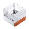 Gabinete Aquário Premium Jonsbo V12 M-Atx Branco E Madeira Nogueira