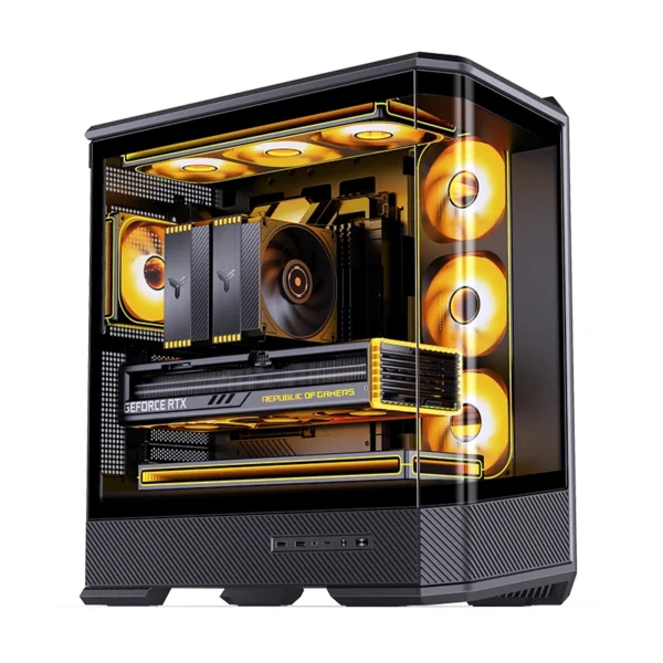 Gabinete Gamer Aquario Premium - Jonsbo D400 Black - Preto