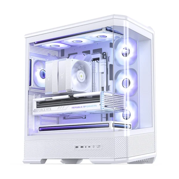 Gabinete Gamer Aquario Premium - Jonsbo D400 White- Branco