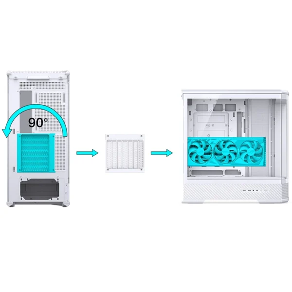 Gabinete Gamer Aquario Premium - Jonsbo D400 White- Branco