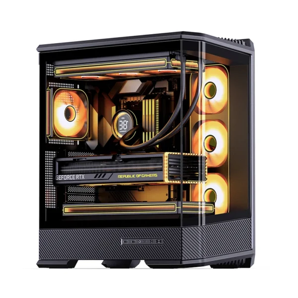 Gabinete Gamer Aquario Premium - Jonsbo D400 Black - Preto