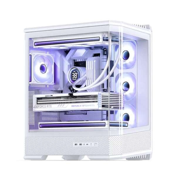 Gabinete Gamer Aquario Premium - Jonsbo D400 White- Branco