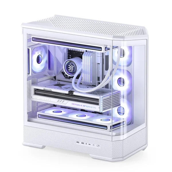 Gabinete Gamer Aquario Premium - Jonsbo D400 White- Branco