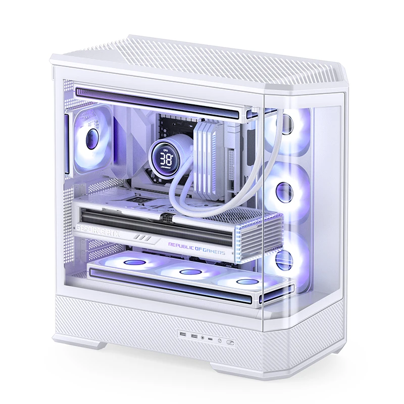 Gabinete Gamer Aquario Premium - Jonsbo D400 White- Branco - Imagem 2