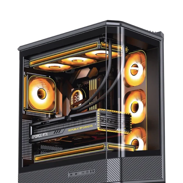 Gabinete Gamer Aquario Premium - Jonsbo D400 Black - Preto
