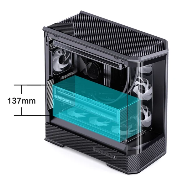 Gabinete Gamer Aquario Premium - Jonsbo D400 Black - Preto