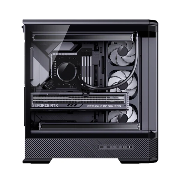 Gabinete Gamer Aquario Premium - Jonsbo D400 Black - Preto