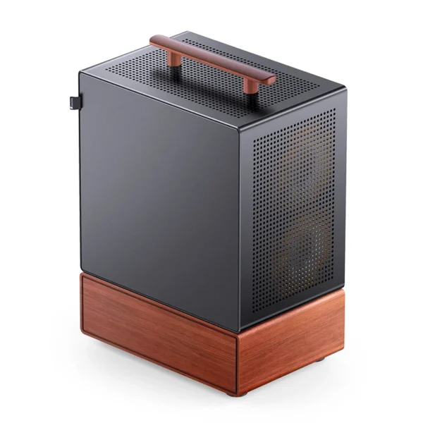 Gabinete Premium Com Madeira Jonsbo T7 Black M-Atx Preto