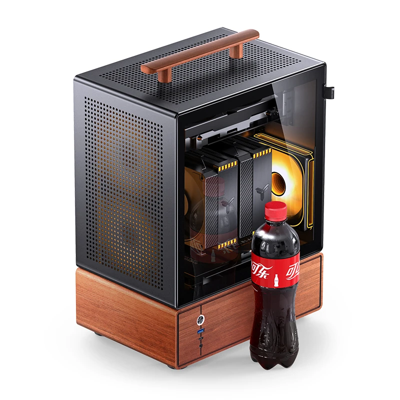 Gabinete Premium Com Madeira Matx Jonsbo T7 Black - Preto - Imagem 4
