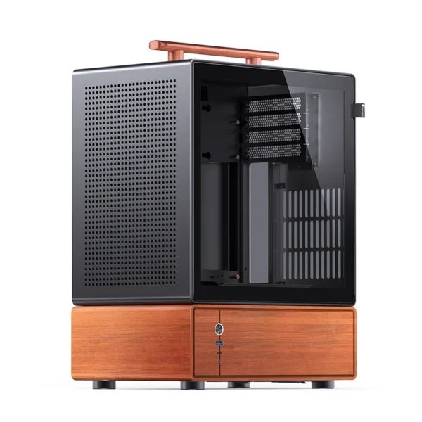 Gabinete Premium Com Madeira Jonsbo T7 Black M-Atx Preto