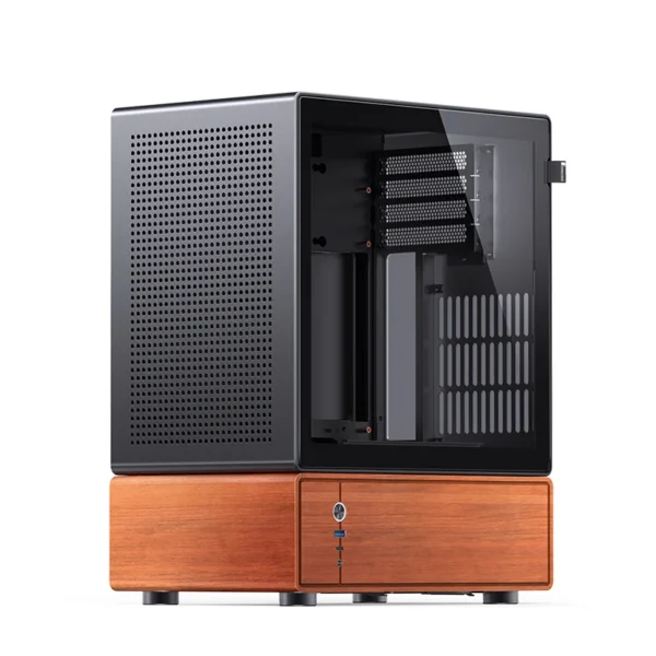 Gabinete Premium Com Madeira Jonsbo T7 Black M-Atx Preto