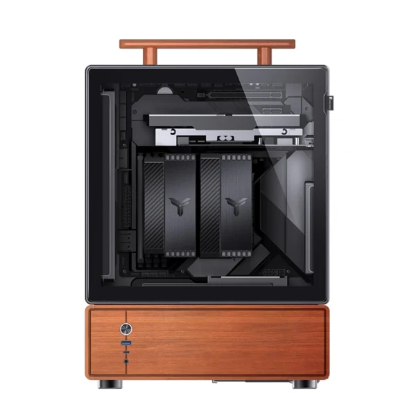 Gabinete Premium Com Madeira Jonsbo T7 Black M-Atx Preto