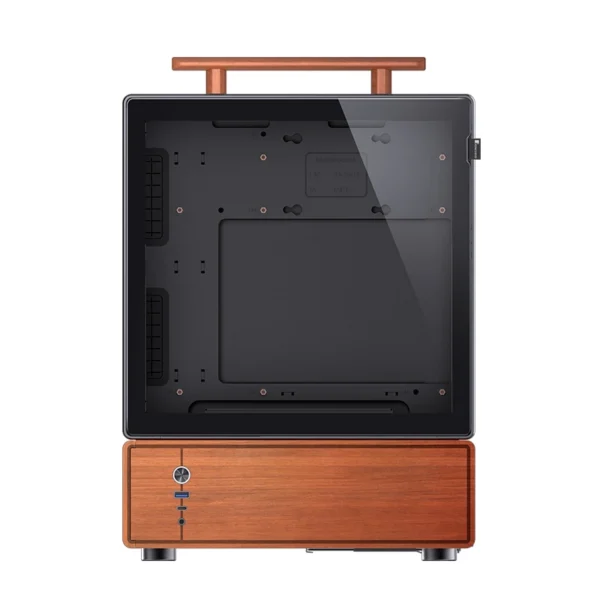 Gabinete Premium Com Madeira Jonsbo T7 Black M-Atx Preto