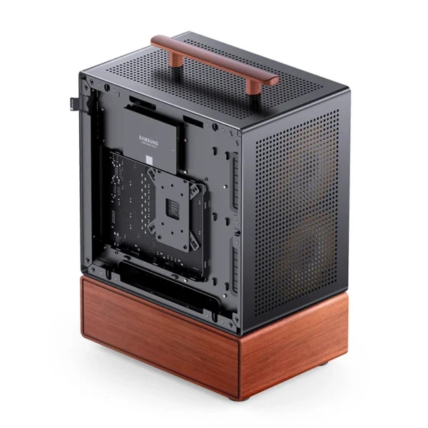Gabinete Premium Com Madeira Jonsbo T7 Black M-Atx Preto