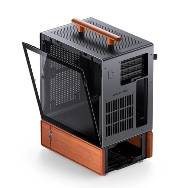 Gabinete Premium Com Madeira Jonsbo T7 Black M-Atx Preto