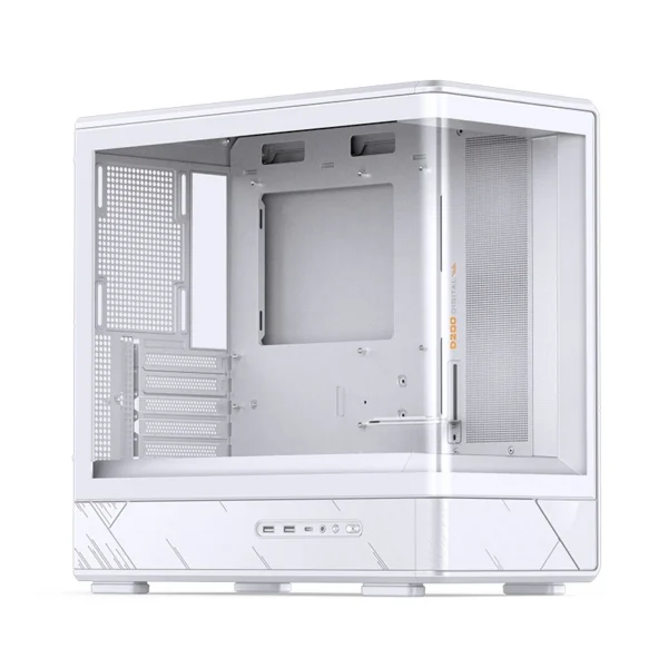 Gabinete Gamer Aquário Jonsbo D200 Branco Com Display Digital M-Atx Usb-C
