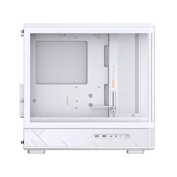 Gabinete Gamer Aquário Jonsbo D200 Branco Com Display Digital M-Atx Usb-C