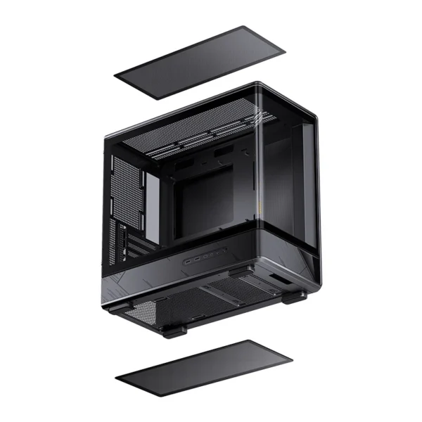 Gabinete Gamer Aquário Jonsbo D200 Preto Com Display Digital M-Atx Usb-C