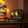 Gabinete Gamer Aquário Jonsbo D200 Preto Com Display Digital M-Atx Usb-C