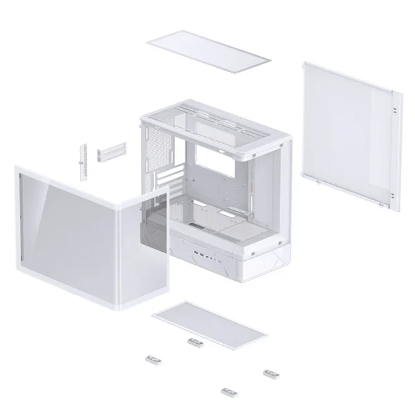 Gabinete Gamer Aquário Jonsbo D200 Branco Com Display Digital M-Atx Usb-C