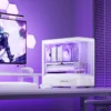 Gabinete Gamer Aquário Jonsbo D200 Branco Com Display Digital M-Atx Usb-C