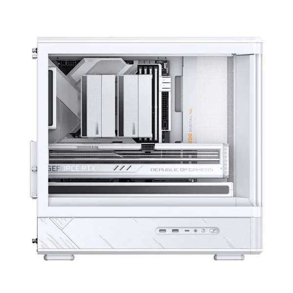 Gabinete Gamer Aquário Jonsbo D200 Branco Com Display Digital M-Atx Usb-C