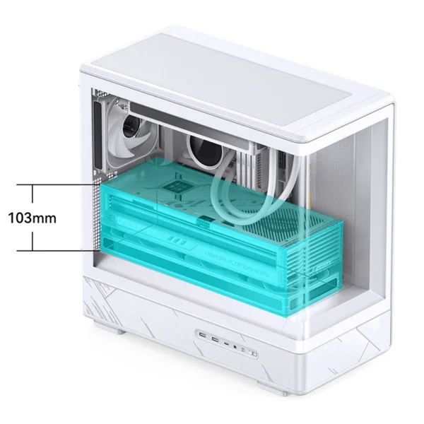 Gabinete Gamer Aquário Jonsbo D200 Branco Com Display Digital M-Atx Usb-C
