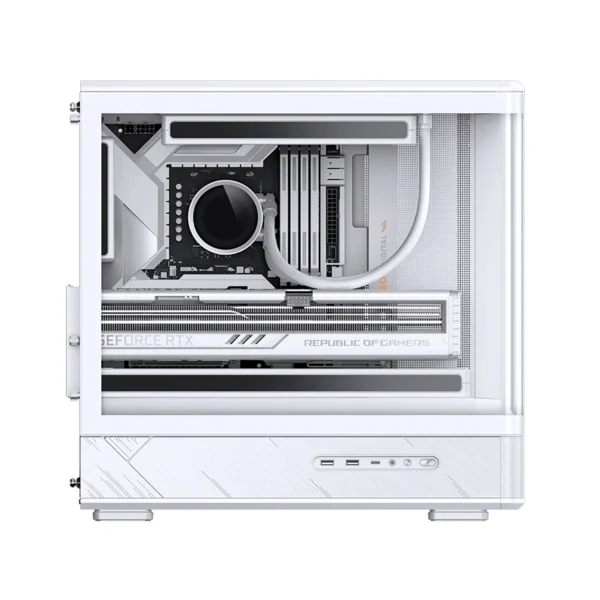 Gabinete Gamer Aquário Jonsbo D200 Branco Com Display Digital M-Atx Usb-C
