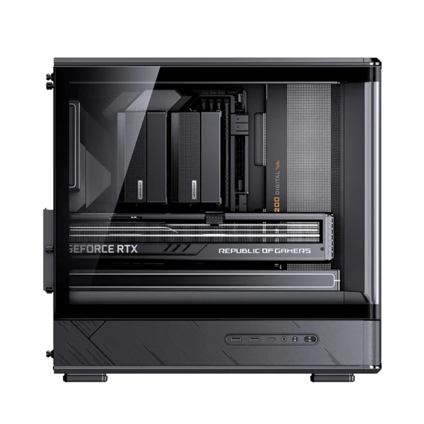 Gabinete Gamer Aquário Jonsbo D200 Preto Com Display Digital M-Atx Usb-C