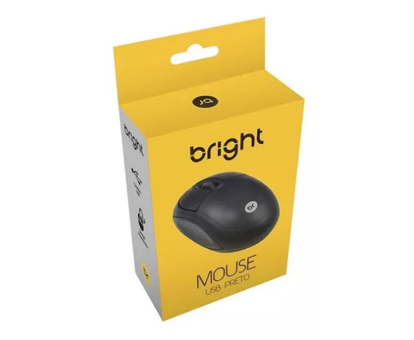 Mouse Usb Preto Com Fio Bright