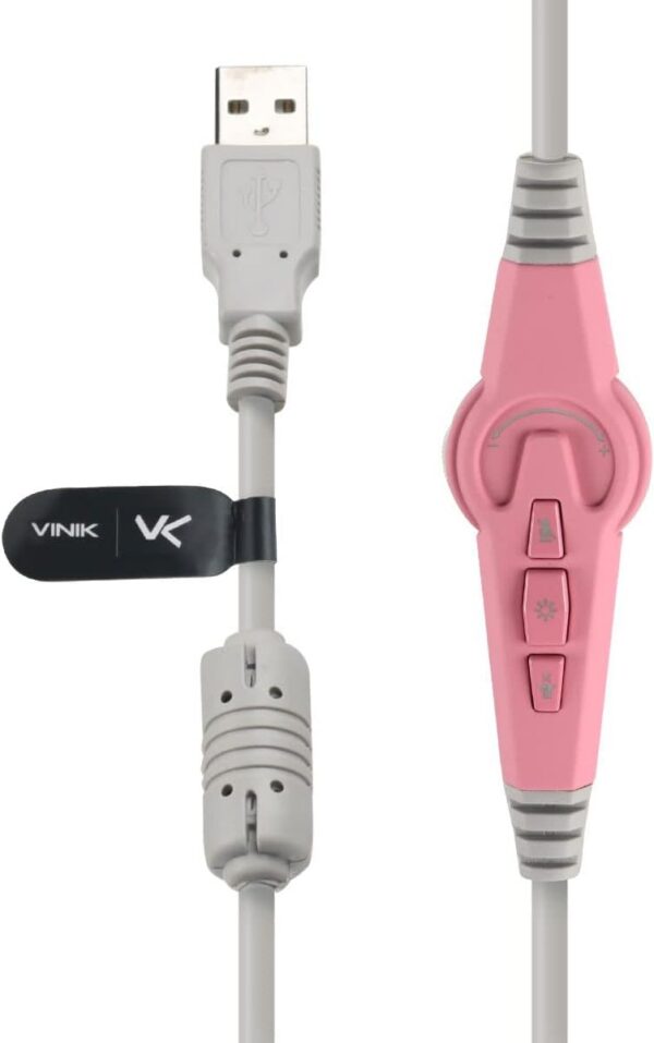 Fone De Ouvido Headset Gamer Chroma Usb 7.1 Rgb Rosa - Gh804