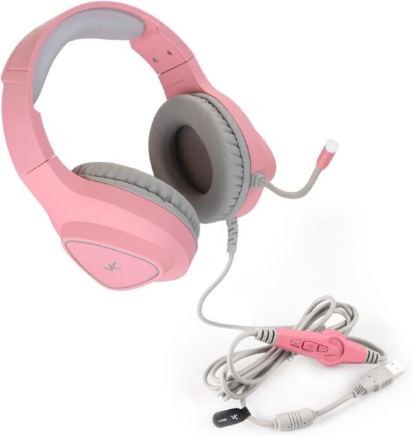Fone De Ouvido Headset Gamer Chroma Usb 7.1 Rgb Rosa - Gh804