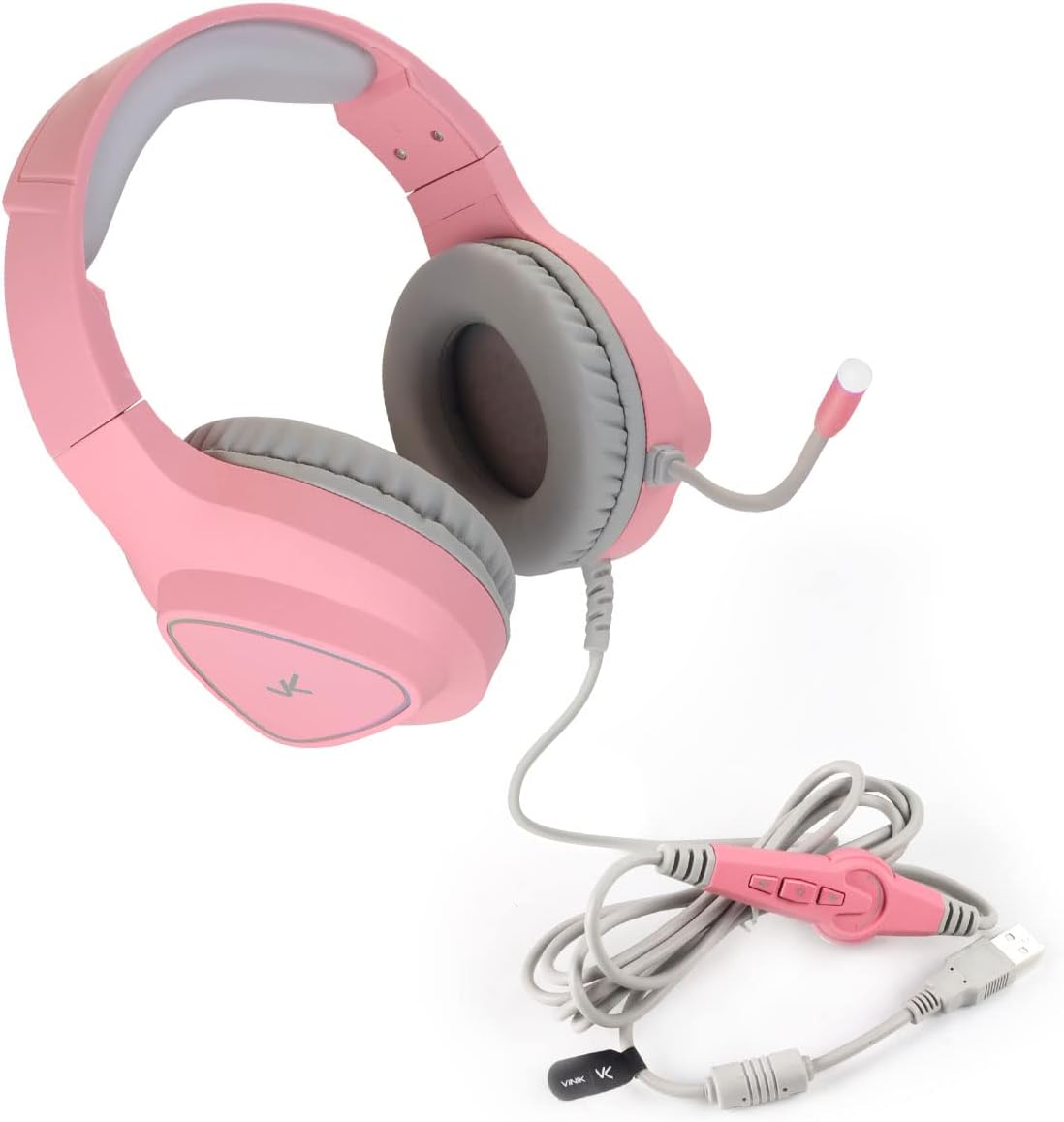 Fone De Ouvido Headset Gamer Chroma Usb 7.1 Rgb Rosa - Gh804 - Imagem 7