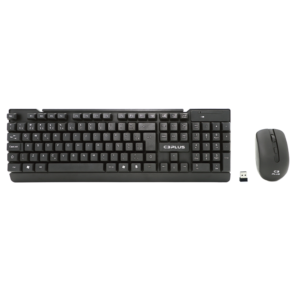 Kit Teclado E Mouse C3 Plus K-W11bk Wireless Preto
